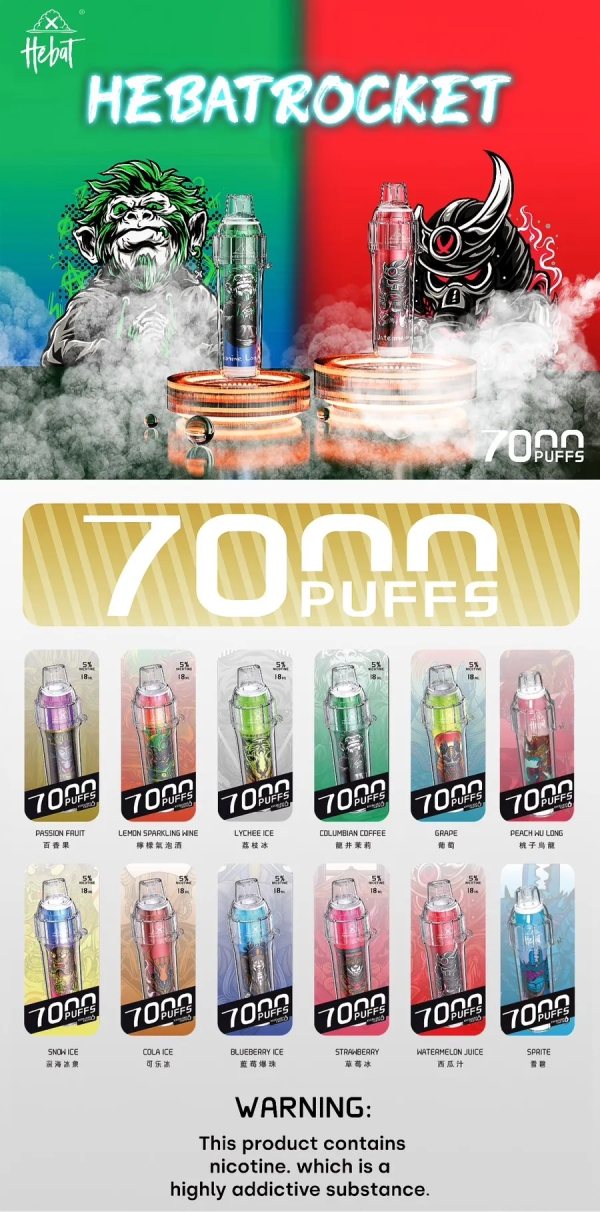 HEBAT喜貝五代拋棄式🪄7000口可充電🔋喜貝神舟喜貝boom上市！